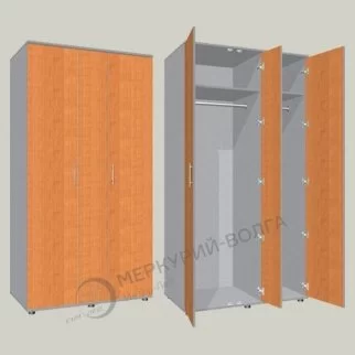 Шкаф для одежды 3-х дверный с 2-мя секциями для одежды ШГК-6 1100х600х2100мм