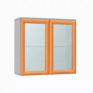 Шкаф навесной с 2-мя стекл. дверцами в рам. профиле ШПР-1 800х300х750мм