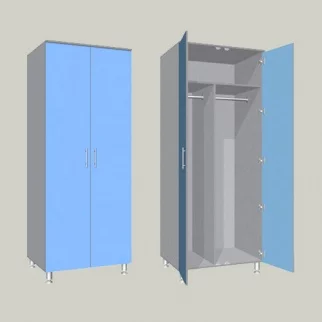 Шкаф для одежды 2-х дверный 2-х секционный - для одежды и сменной одежды ШГКМ-10 800х600х2000мм