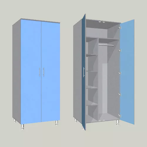 Шкаф для одежды 2-х дверный 2-х секционный - для одежды и документов ШГКМ-7 800х600х2000мм