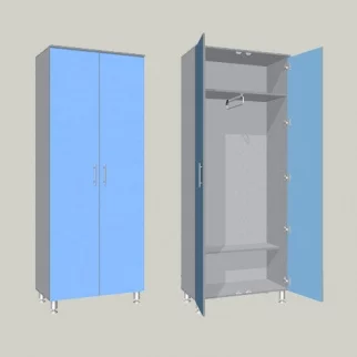 Шкаф для одежды 2-х дверный ШГМ-2 800х400х2000мм